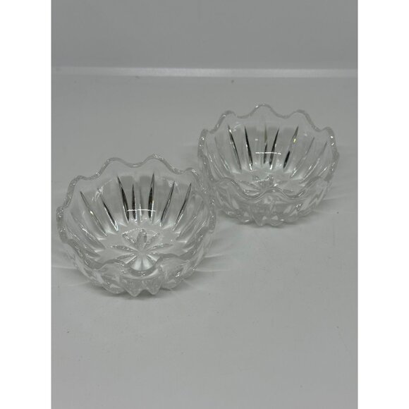 VTG Clear Cut Glass Covered Candy Dish Bowl | Round Crystal Trinket Box with Lid - Picture 7 of 7